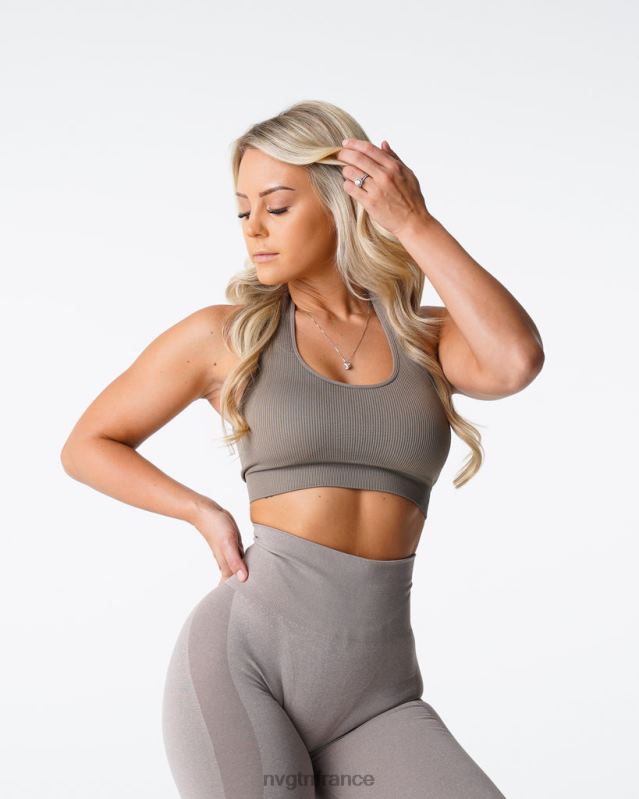 femmes XJRR2147 taupe aptitude NVGTN soutien-gorge dos nu côtelé sans couture Limitless
