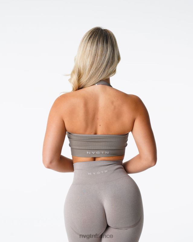 femmes XJRR2147 taupe aptitude NVGTN soutien-gorge dos nu côtelé sans couture Limitless