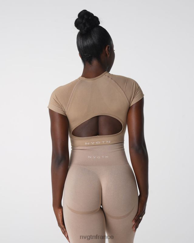 femmes XJRR2149 beige aptitude NVGTN haut de soutien-gorge sans couture vortex