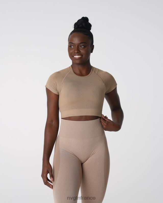 femmes XJRR2149 beige aptitude NVGTN haut de soutien-gorge sans couture vortex