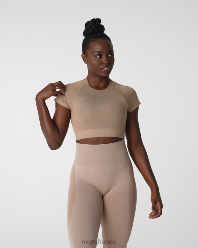 femmes XJRR2149 beige aptitude NVGTN haut de soutien-gorge sans couture vortex