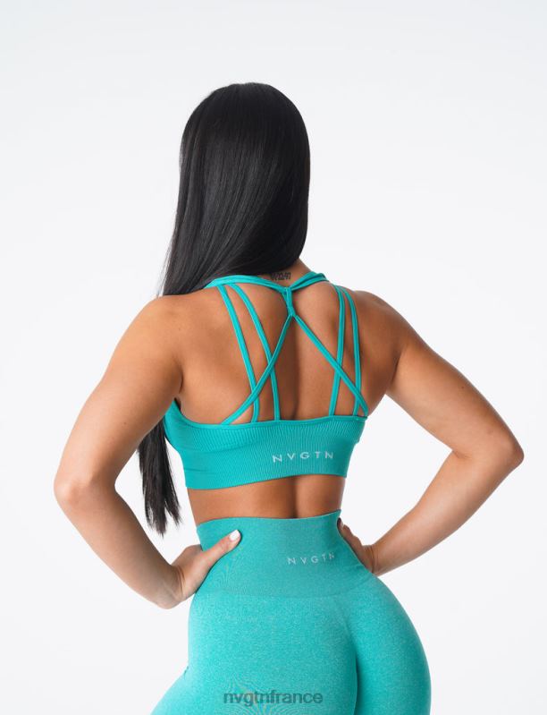 femmes XJRR2166 turquoise aptitude NVGTN soutien-gorge côtelé sans couture galaxie
