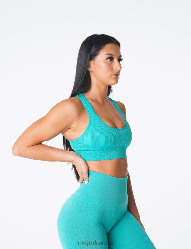 femmes XJRR2166 turquoise aptitude NVGTN soutien-gorge côtelé sans couture galaxie