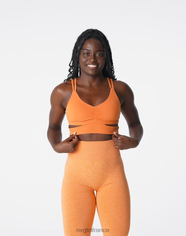 femmes XJRR2194 orange brûlée aptitude NVGTN soutien-gorge tournant
