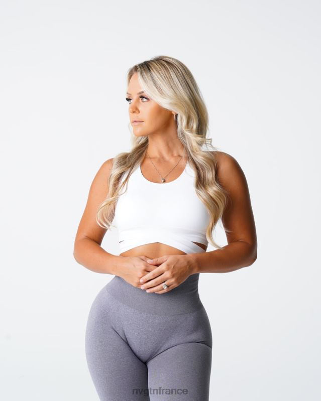 femmes XJRR2201 blanc aptitude NVGTN haut de soutien-gorge sculptant sans couture