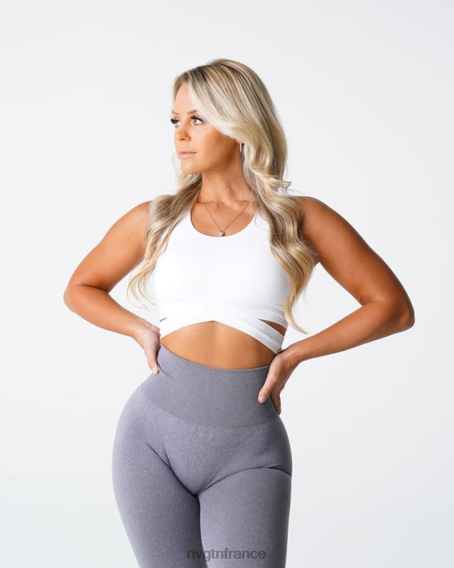 femmes XJRR2201 blanc aptitude NVGTN haut de soutien-gorge sculptant sans couture