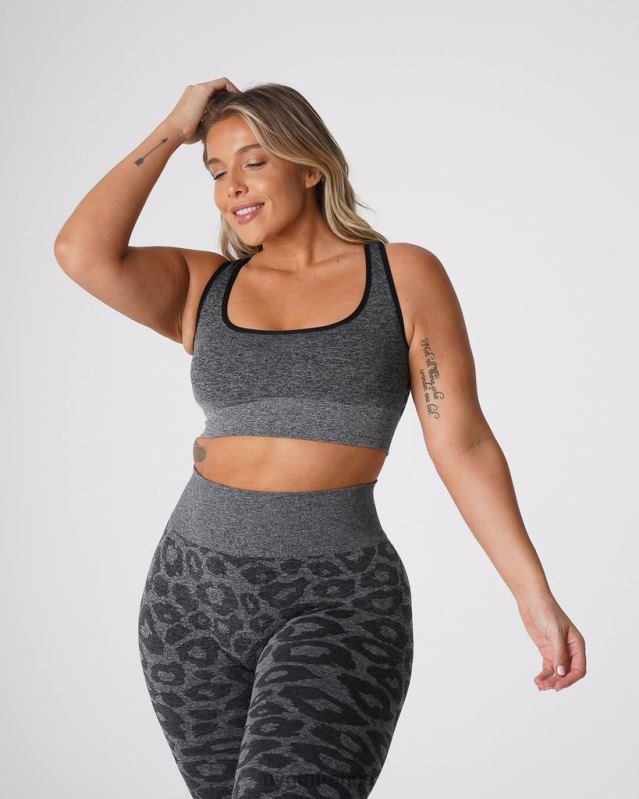 femmes XJRR2213 noir moucheté aptitude NVGTN soutien-gorge sans couture léopard éclipse