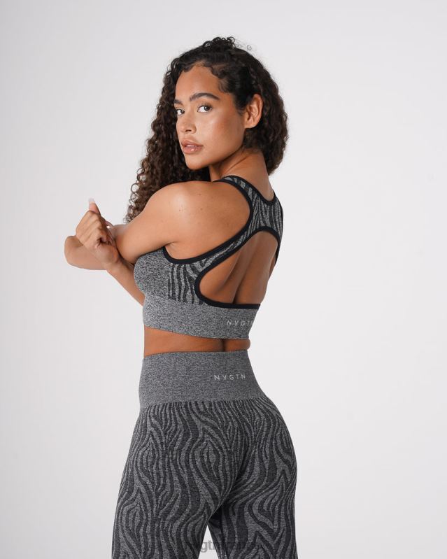 femmes XJRR2214 noir moucheté aptitude NVGTN soutien-gorge sans couture zèbre éclipse
