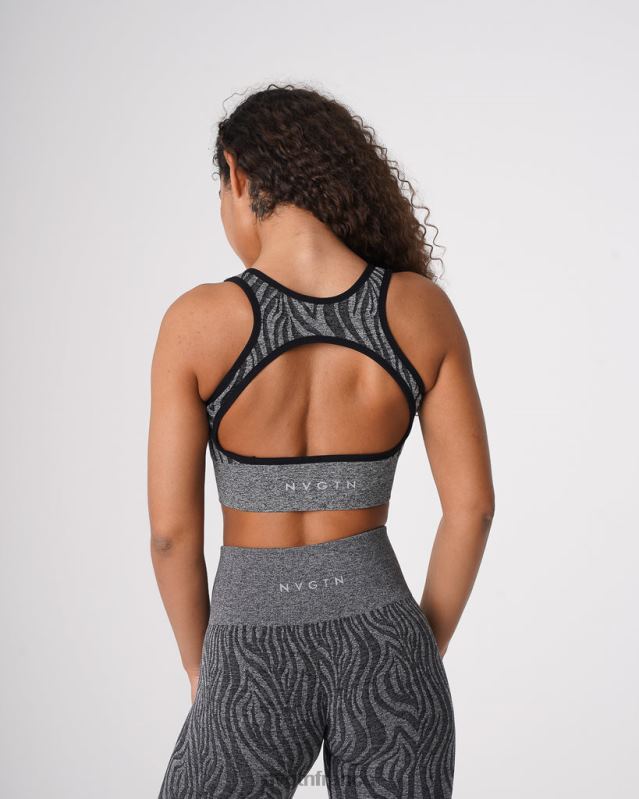 femmes XJRR2214 noir moucheté aptitude NVGTN soutien-gorge sans couture zèbre éclipse