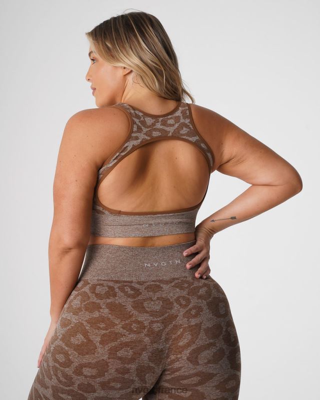 femmes XJRR2216 moka aptitude NVGTN soutien-gorge sans couture léopard éclipse