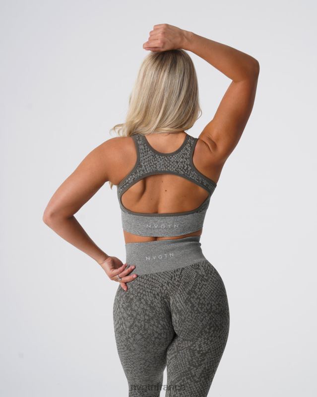 femmes XJRR2221 vert kaki aptitude NVGTN soutien-gorge sans coutures éclipse en peau de serpent