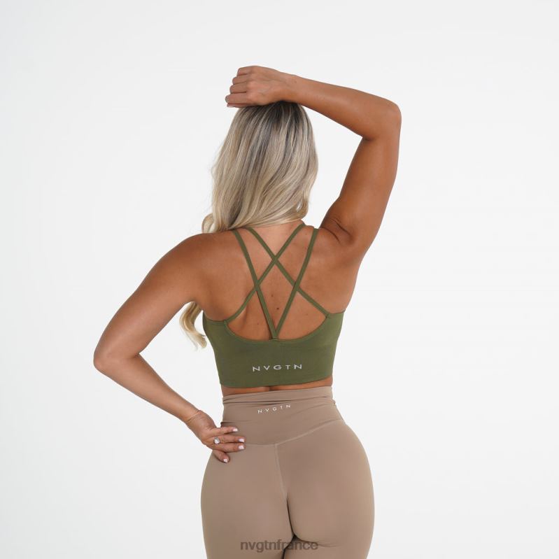 femmes XJRR2240 vert kaki aptitude NVGTN soutien-gorge sans couture fleuri