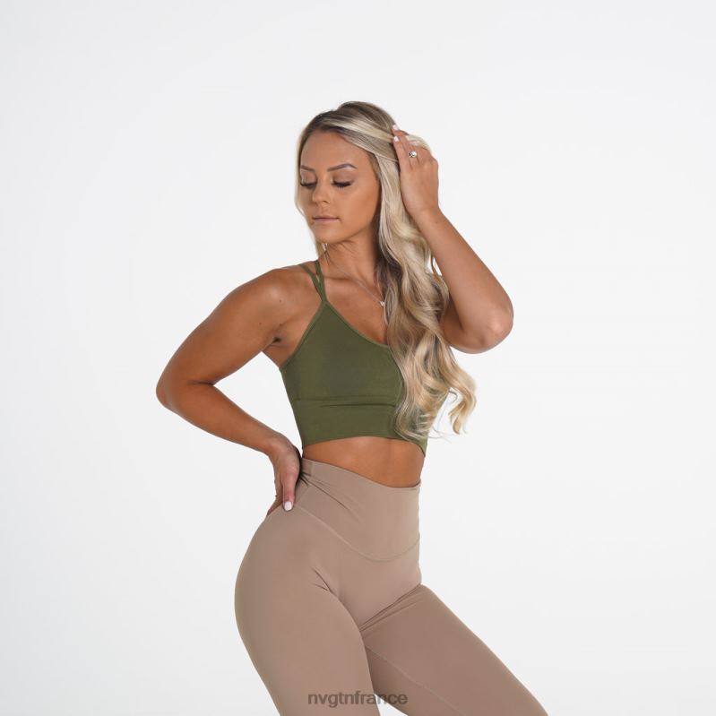 femmes XJRR2240 vert kaki aptitude NVGTN soutien-gorge sans couture fleuri
