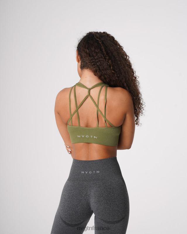femmes XJRR2243 vert kaki aptitude NVGTN soutien-gorge côtelé sans couture galaxie