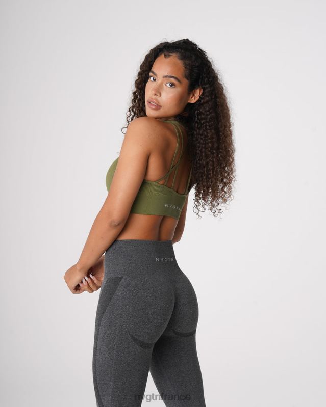 femmes XJRR2243 vert kaki aptitude NVGTN soutien-gorge côtelé sans couture galaxie