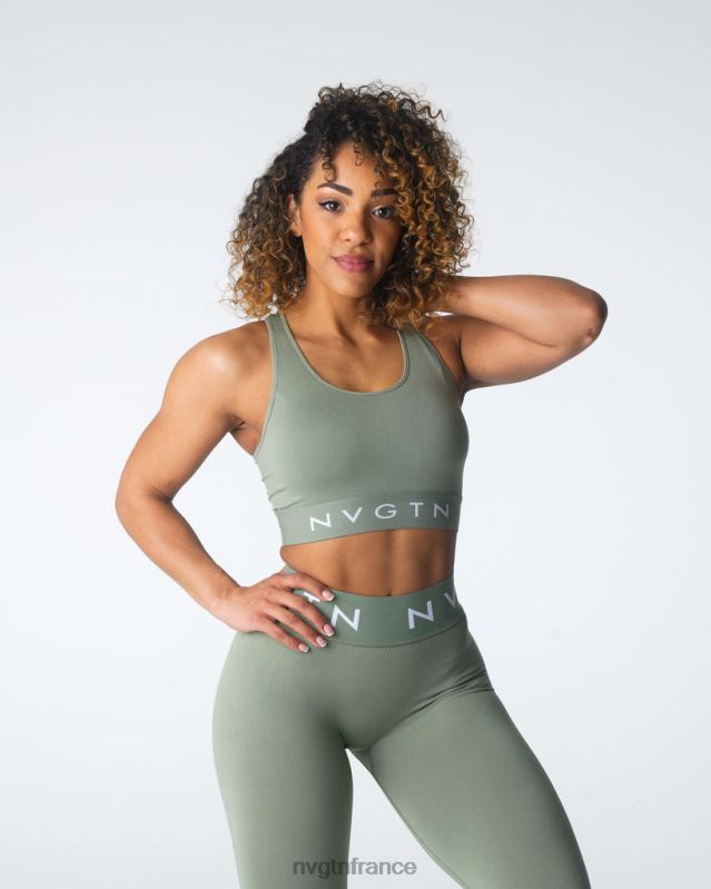 femmes XJRR231 vert sauge aptitude NVGTN soutien-gorge de sport sans couture Legacy