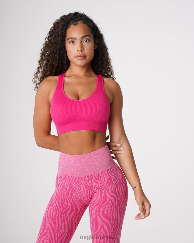 femmes XJRR264 fuchsia aptitude NVGTN soutien-gorge côtelé sans couture galaxie