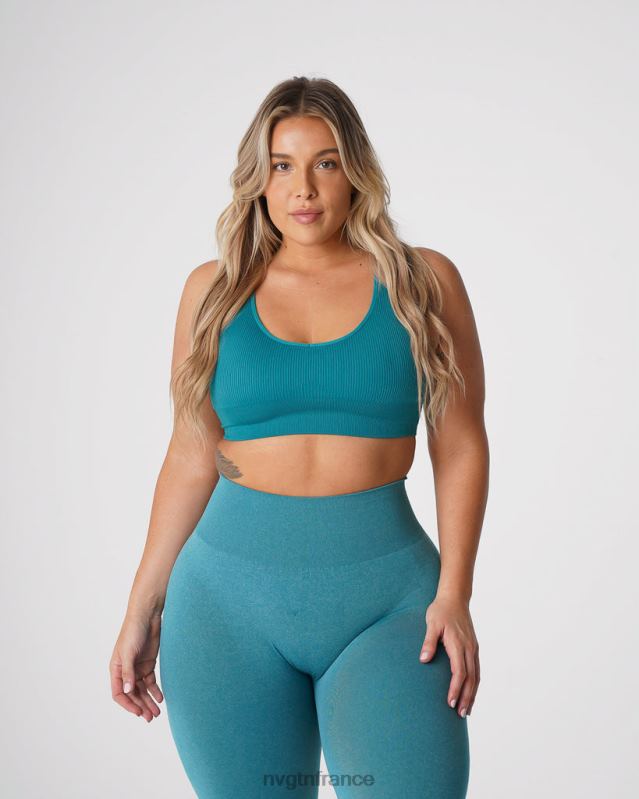 femmes XJRR265 sarcelle aptitude NVGTN soutien-gorge côtelé sans couture galaxie