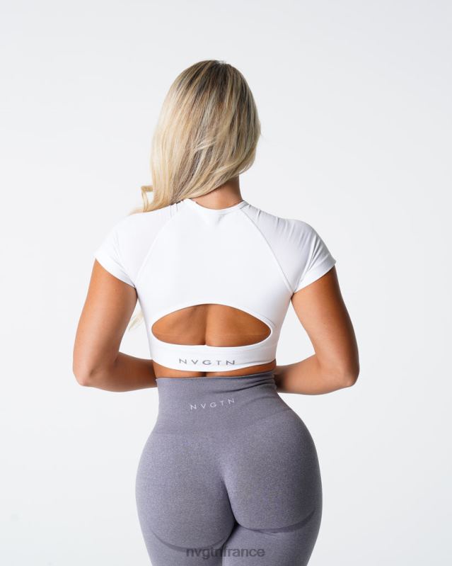 femmes XJRR272 blanc aptitude NVGTN haut de soutien-gorge sans couture vortex