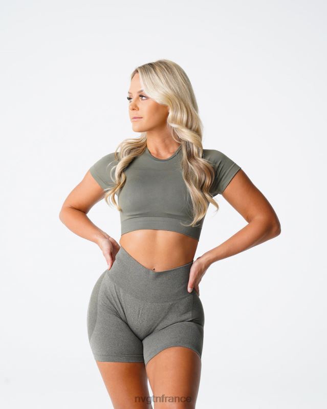 femmes XJRR273 vert kaki aptitude NVGTN haut de soutien-gorge sans couture vortex