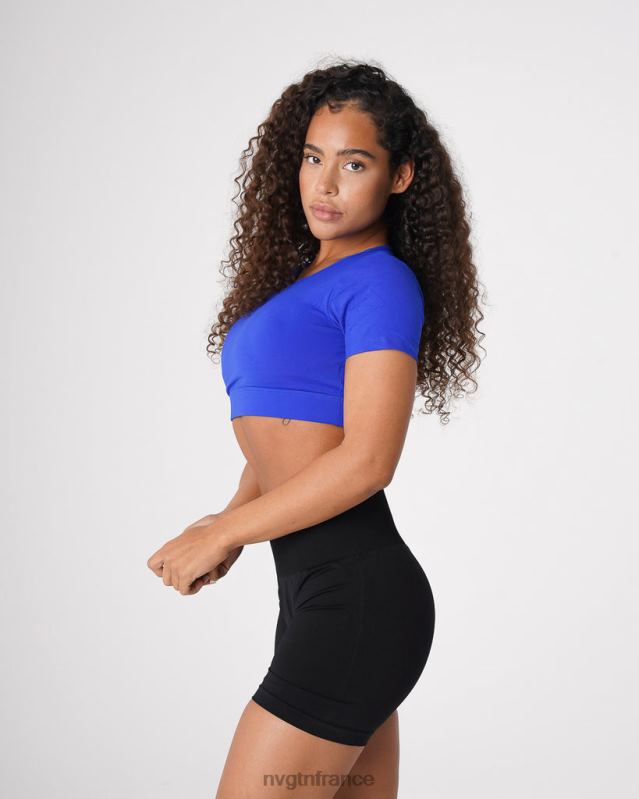 femmes XJRR2223 bleu saphir aptitude NVGTN t-shirt dos ouvert
