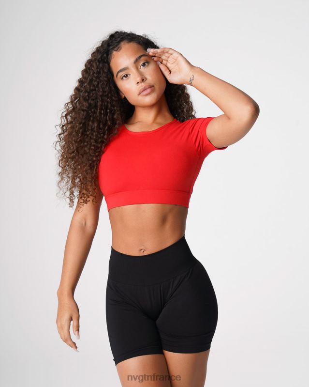 femmes XJRR2224 écarlate aptitude NVGTN t-shirt dos ouvert