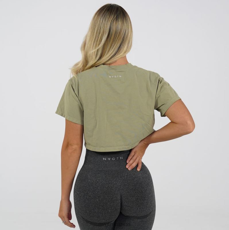 femmes XJRR2308 armée verte aptitude NVGTN tee-shirt de tous les jours