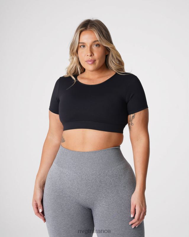 femmes XJRR277 noir aptitude NVGTN t-shirt dos ouvert