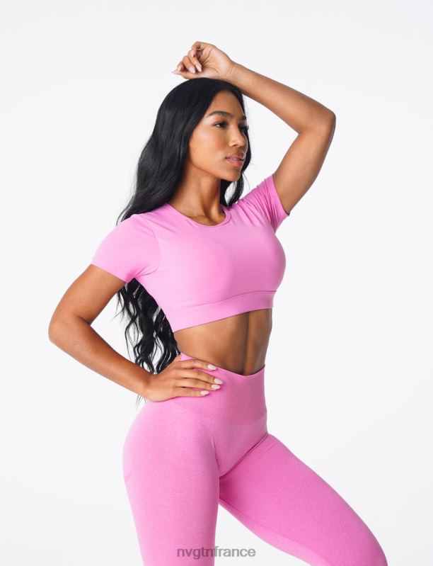 femmes XJRR279 bubble gum rose aptitude NVGTN t-shirt dos ouvert