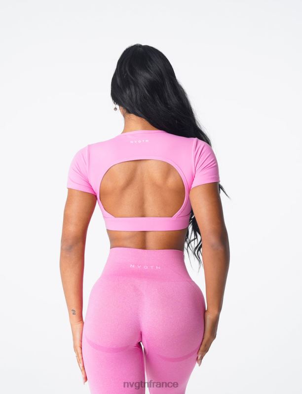 femmes XJRR279 bubble gum rose aptitude NVGTN t-shirt dos ouvert