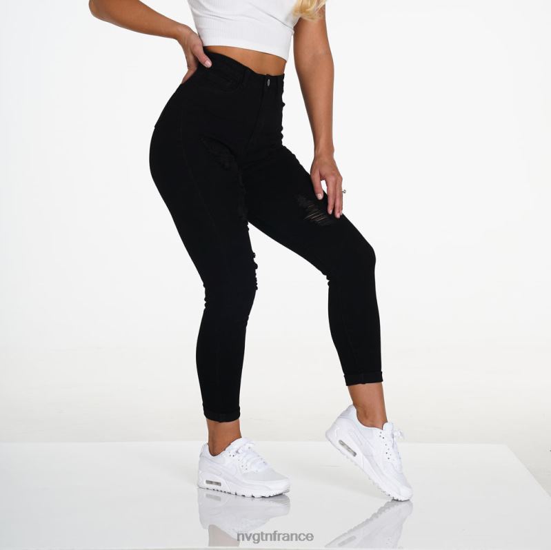 femmes XJRR2745 noir mode de vie NVGTN jean déchiré navishape