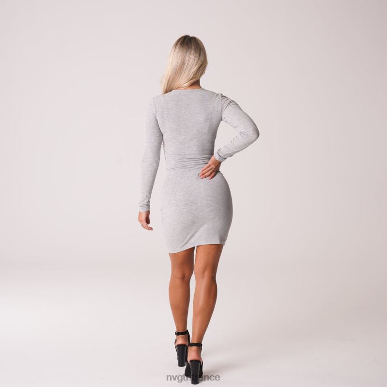 femmes XJRR2724 gris mode de vie NVGTN robe mi-longue côtelée easy daze