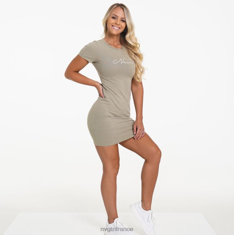 femmes XJRR2738 olive mode de vie NVGTN robe t-shirt Navi