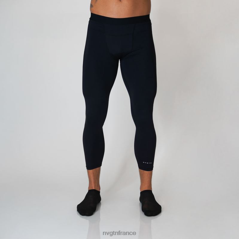 Hommes XJRR2806 noir bas NVGTN pantalon de compression longueur 3/4