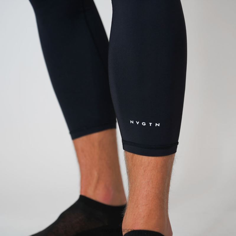 Hommes XJRR2806 noir bas NVGTN pantalon de compression longueur 3/4