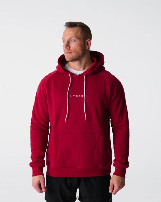 Hommes XJRR2787 cramoisi hauts NVGTN sweat à capuche détente