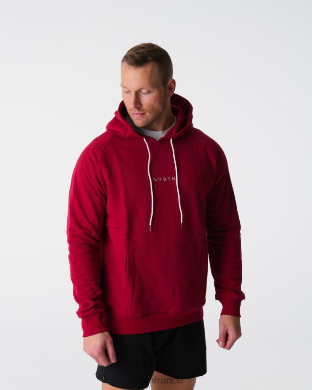 Hommes XJRR2787 cramoisi hauts NVGTN sweat à capuche détente