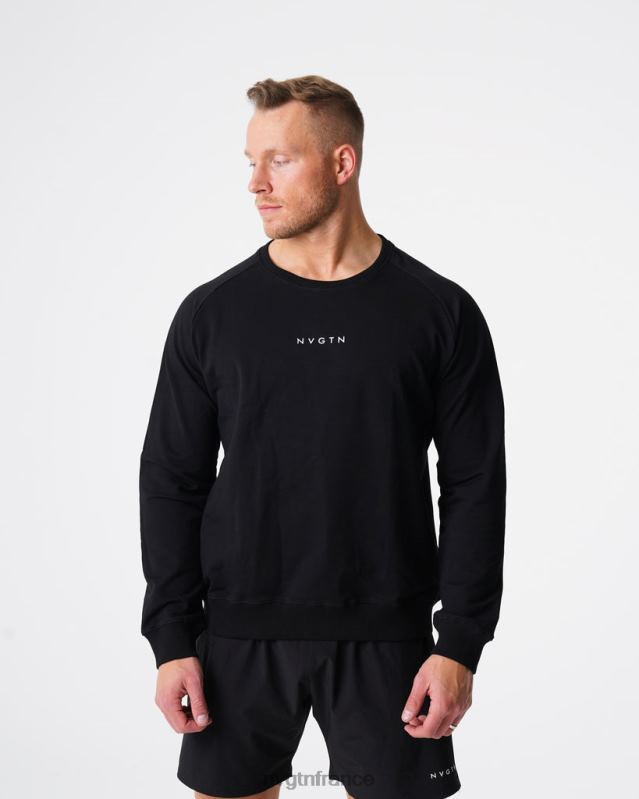 Hommes XJRR2790 noir hauts NVGTN sweat-shirt à col rond