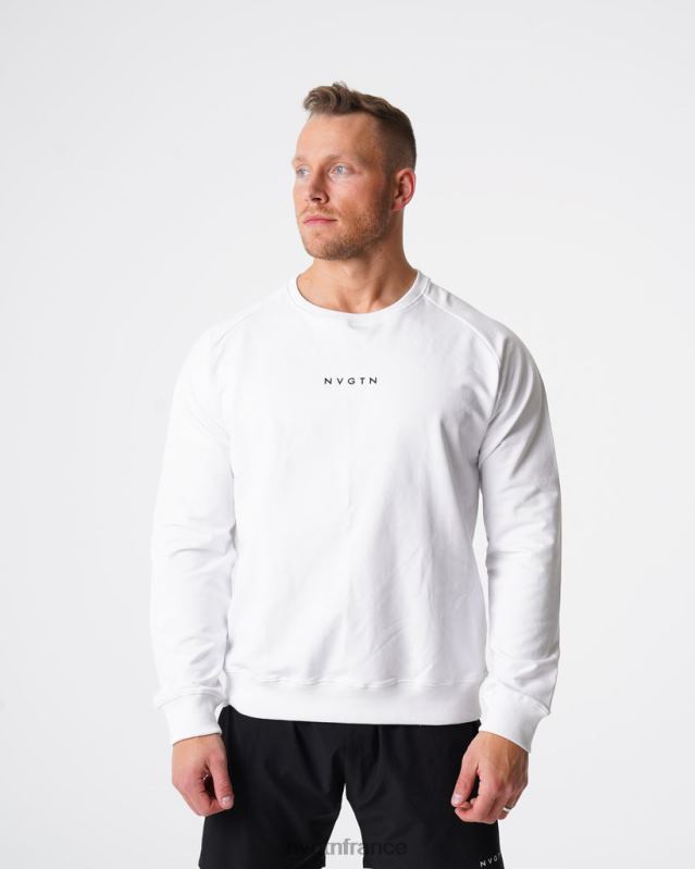 Hommes XJRR2791 blanc hauts NVGTN sweat-shirt à col rond