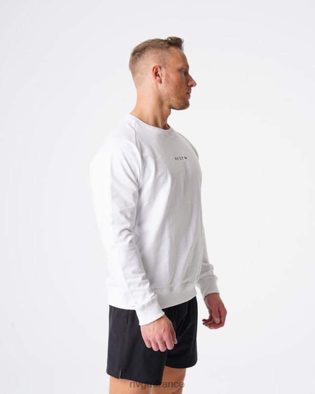 Hommes XJRR2791 blanc hauts NVGTN sweat-shirt à col rond