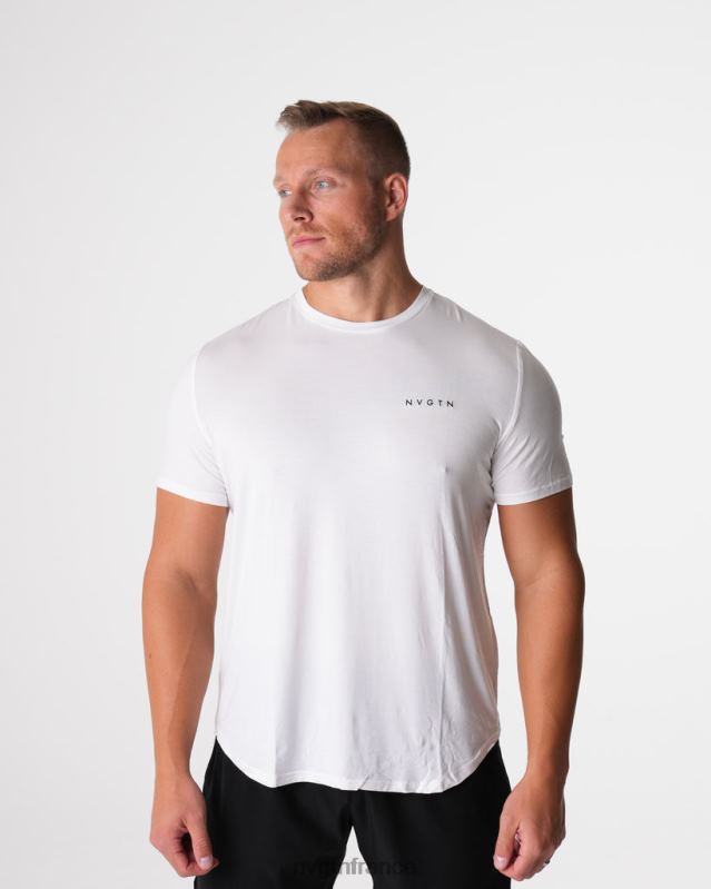Hommes XJRR2758 blanc hauts NVGTN t-shirt ajusté technique