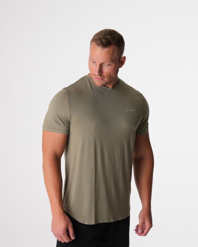 Hommes XJRR2761 vert sauge hauts NVGTN t-shirt ajusté technique