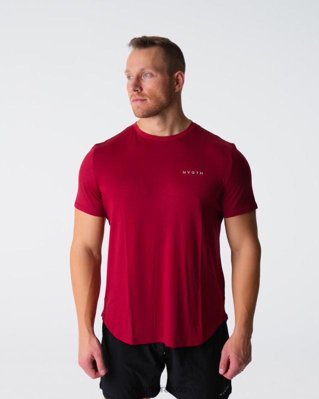 Hommes XJRR2764 cramoisi hauts NVGTN t-shirt ajusté technique