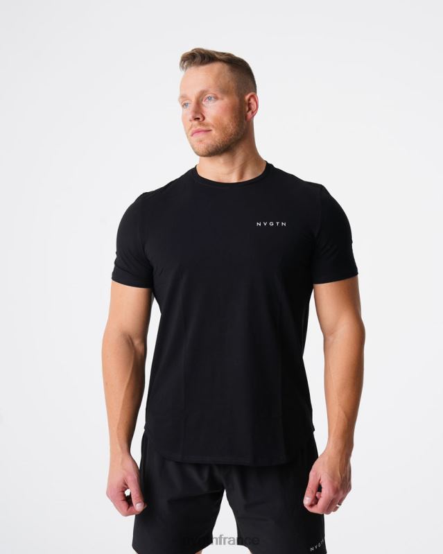 Hommes XJRR2767 noir hauts NVGTN tee-shirt ajusté à impulsion