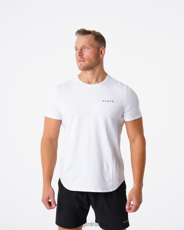 Hommes XJRR2768 blanc hauts NVGTN tee-shirt ajusté à impulsion