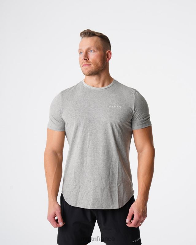 Hommes XJRR2769 gris hauts NVGTN tee-shirt ajusté à impulsion