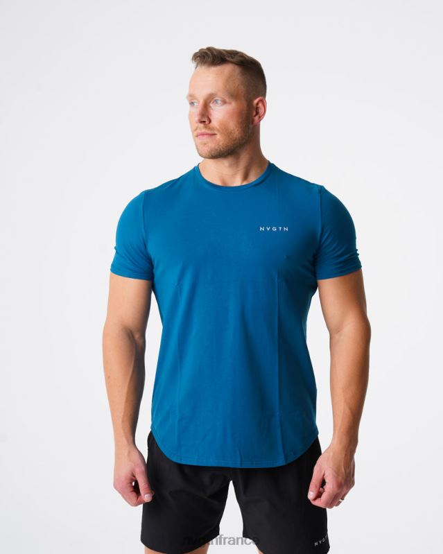 Hommes XJRR2799 bleu français hauts NVGTN tee-shirt ajusté à impulsion