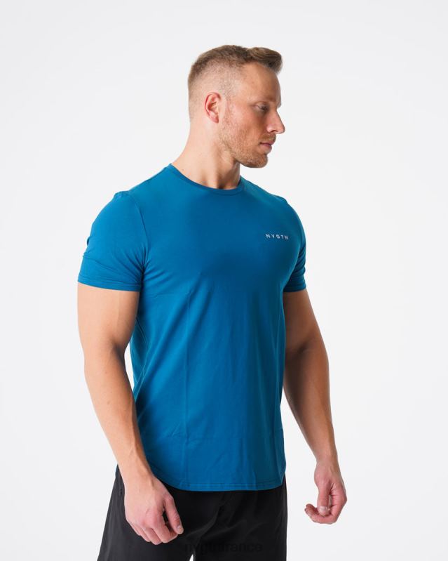 Hommes XJRR2799 bleu français hauts NVGTN tee-shirt ajusté à impulsion